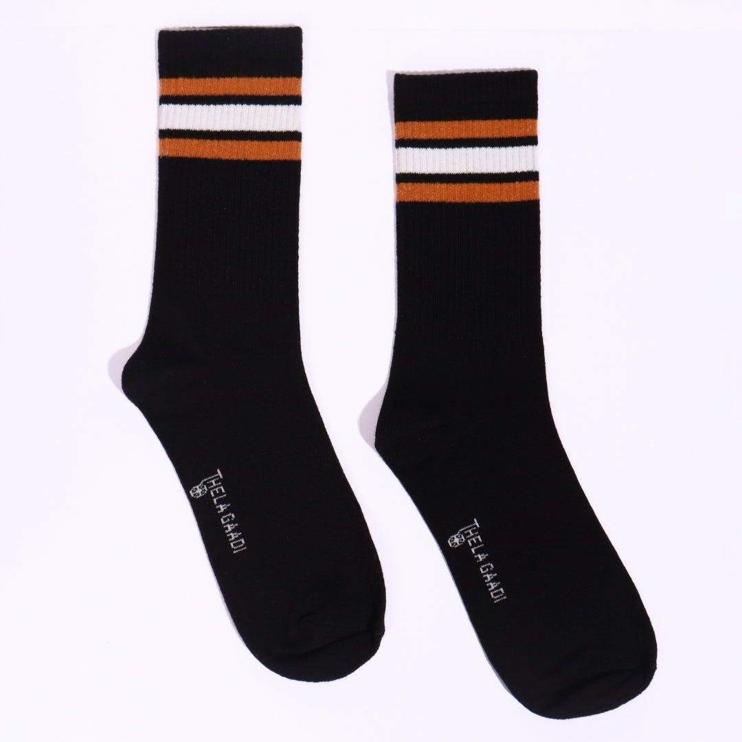 Thela Gaadi Crew sock - Black Classic Vintage Socks