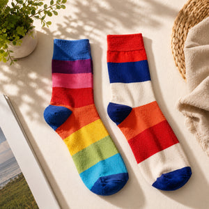Thela Gaadi Mid crew sock - Multicolour Stripes Socks