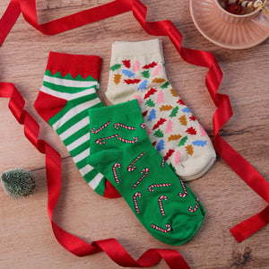 Thela Gaadi Ankle sock - Xmas Candies & Trees
