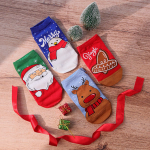 Thela Gaadi Low cut ankle sock - Jingle Joy Winter themed Socks