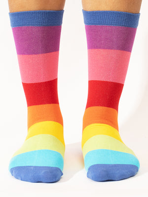 Thela Gaadi Mid crew sock - Colorful Rainbow Socks