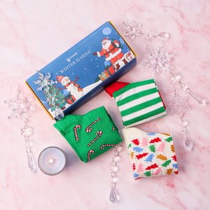 Thela Gaadi Ankle sock - Xmas Candies & Trees