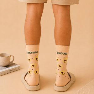 Thela Gaadi Mid crew sock - Brunch Buddies