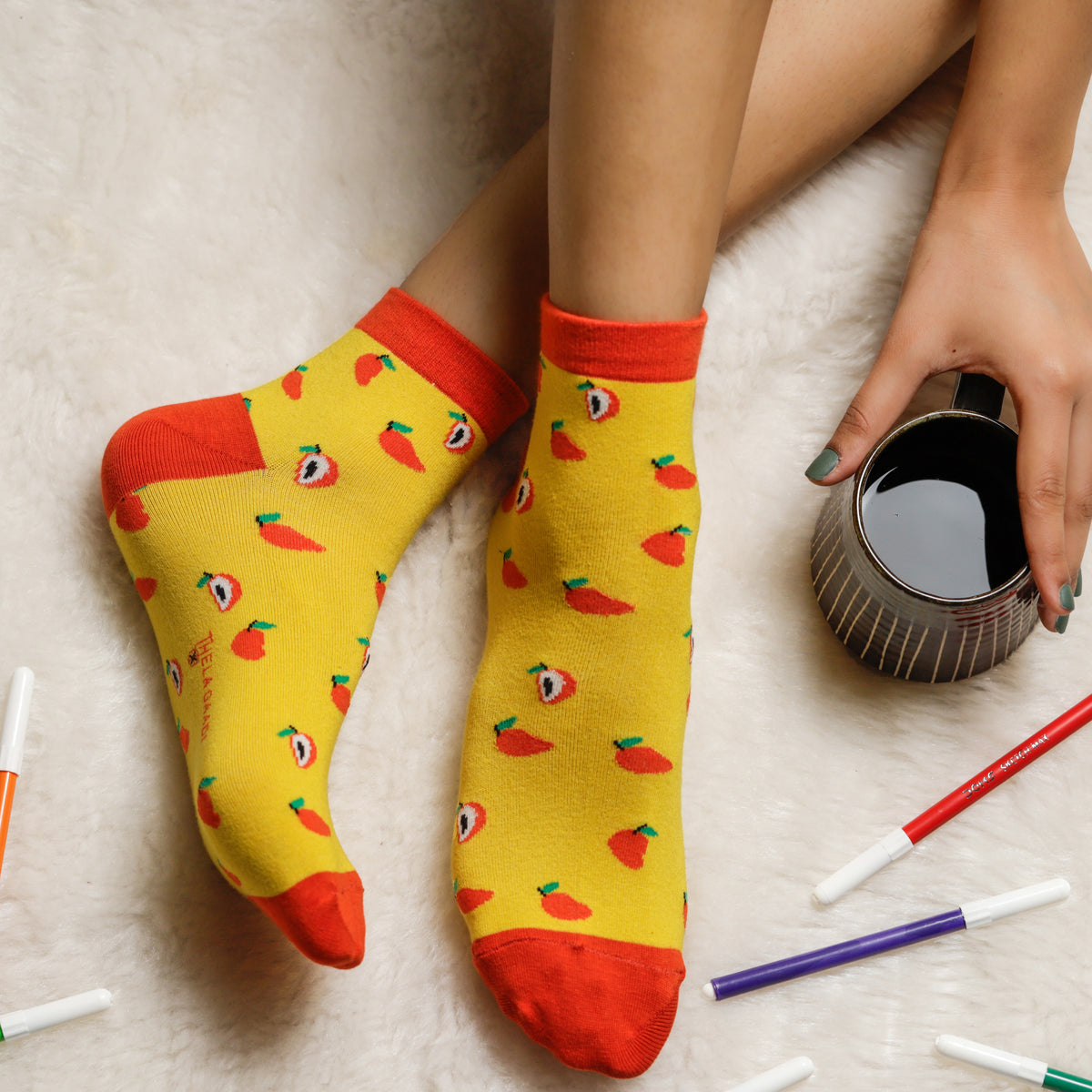 Thela Gaadi Ankle sock - Funky Fruit Cart