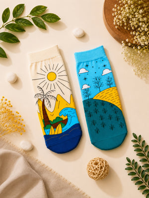 Thela Gaadi Ankle sock - Nature Bloom
