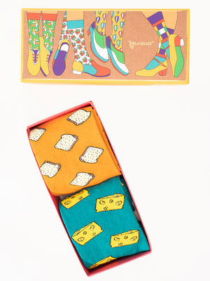 Thela Gaadi Crew sock - Bread & Cheese Socks