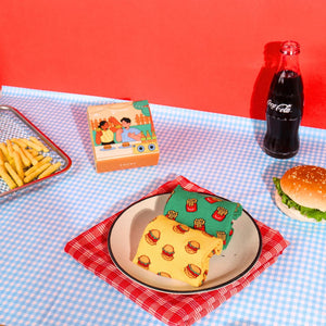Thela Gaadi Ankle Sock - Burger and Fries