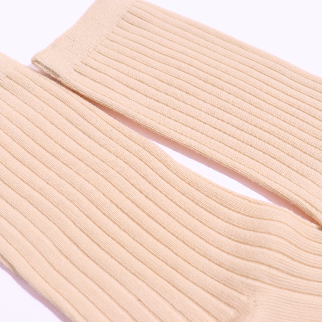 Thela Gaadi Crew sock - Oat Meal Solid Ribbed Socks