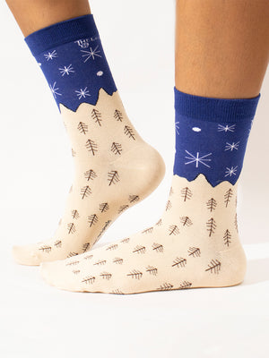 Thela Gaadi Mid crew sock - Santa & Snow Socks