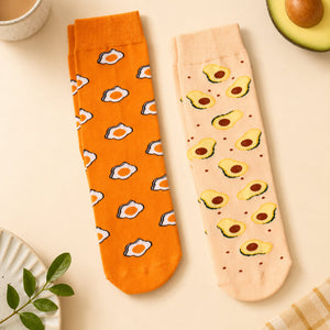 Thela Gaadi Mid crew sock - Brunch Buddies