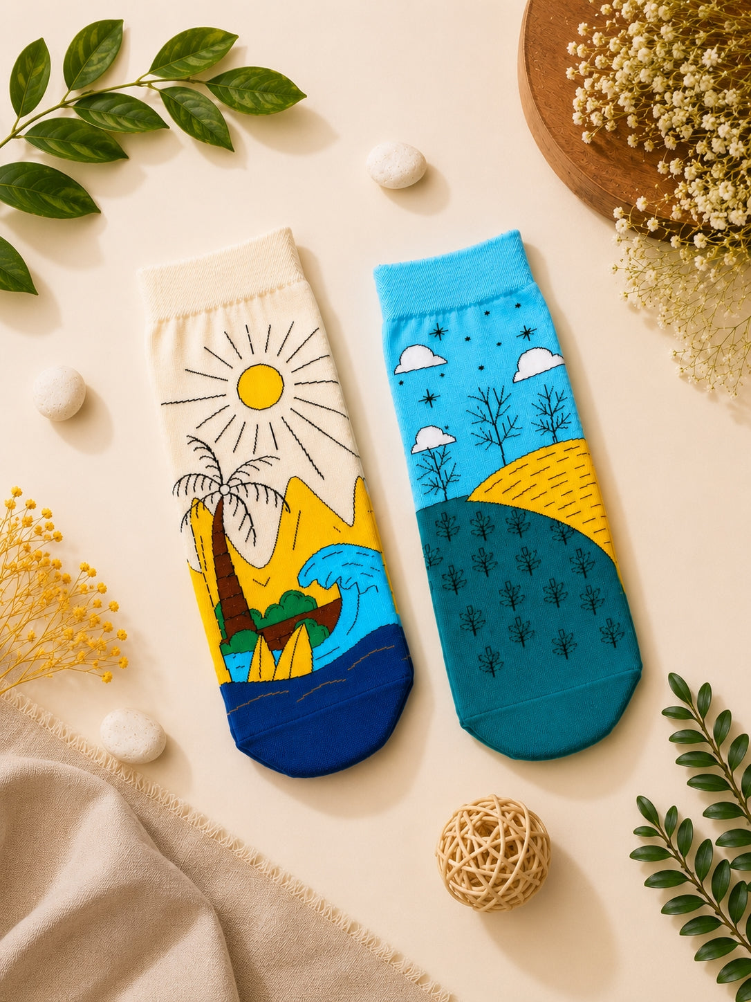 Thela Gaadi Ankle sock - Nature Bloom