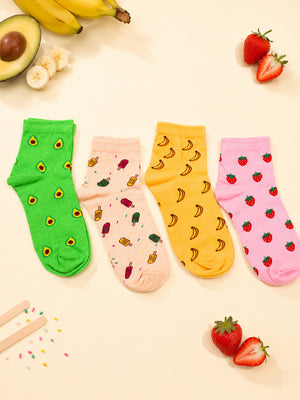 Thela Gaadi Ankle sock - Fruit Custard