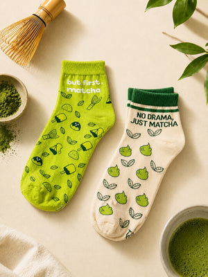 Thela Gaadi Ankle sock - Matcha Friendship Socks